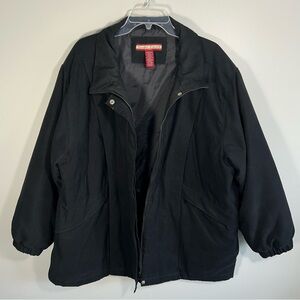 Tudor Court by Haband Men’s Black Zip Up Vintage Coat XXL Polyester Rain Shell